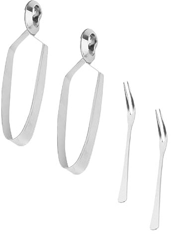 MAGICLULU Pratico Set Di Forchette Per Lumache 4 Pezzi Pinze Per Lumache in Acciaio Inox Pinze Per Barbecue Per Frutti Di Mare - Clip Per Frutti Di Mare Scottati