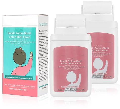 Rodillo de Pintura para Reparar Paredes, 2 Piezas Roller Paint White, Pintura Blanca pared 100ml, Rodillo Pintura pared, Rodillos para Pintar Paredes para Relleno, Graffiti, Rasguños, Grietas