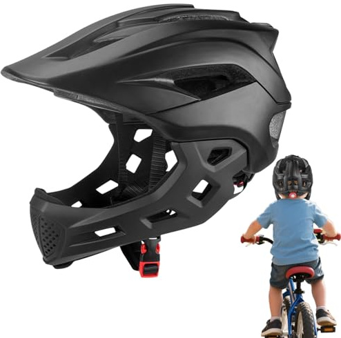 Casco de Cara Completa para jóvenes, Casco Protector de Bicicleta para niños, Equipo de protección de Cabeza para Ciclismo, Accesorios de Seguridad Transpirables para patineta