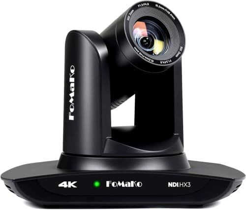 FoMaKo 4K 30x Optical Zoom PTZ Camera with NDI 6 & NDI HX3, AI Auto-Tracking Gen 3, 3G-SDI/IP/USB3.0/HDMI – Professional Live Streaming Camera for Church, Worship, Education & Conference, K30NS