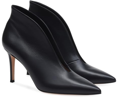 Botines de Tacón Alto con Punta Puntiaguda para Mujer, Elegantes y Sin Cordones Botines Cortos para Vestido de Noche Sexys y Cómodas de Tacón Medio para Bodas Fiestas Oficina,Negro,41 EU