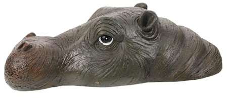 BESPORTBLE D'Hippopotame Synthétique Flottante en Tête de Résine Figurine Légère et Réaliste pour Décoration Jardin et Étang Extérieur