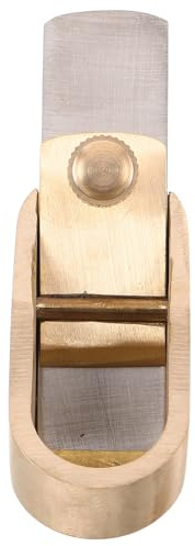 Parliky Mini Pialla in Ottone Per Liuteria, Strumento Manuale Per Lavorazione Legno, Pialla Per Pollice Violino, Utensile Compatto Per Finitura Tastiera e Riparazioni Strumenti Artigianali
