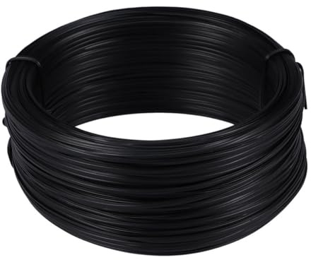 MOBUTOFU Alambre de Jardín Plastificado Negro de PVC para Amarrar y Manualidades, Fácil de Usar y Resistente para Arreglos de Plantas y Guirnalda de Acebo