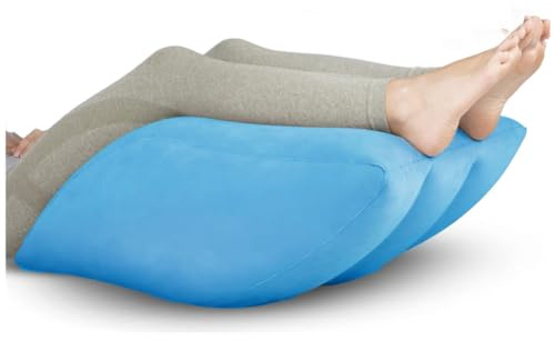 Queen.Y Cuscino gonfiabile per gambe in PVC,pieghevole, gonfiabile, con cuneo, supporto per ginocchia, resistente alle forature, riduce il gonfiore, migliora la circolazione, ideale per dormire