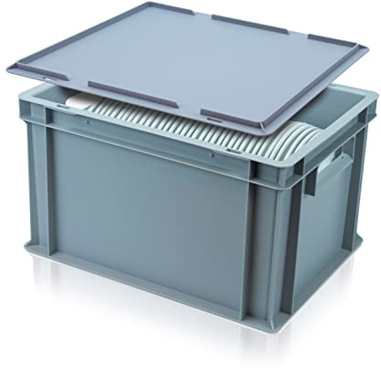 Catering Plate Storage Box with Lid | Starter Plate Storage Box with Lid | Approx. Capacity: 40 Plates | Lid Included (Plate Size: up to 220mm)