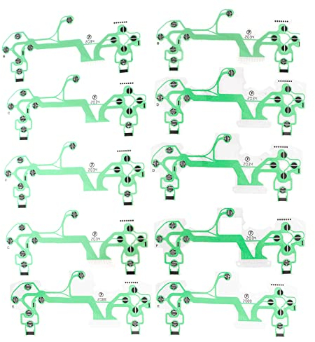Tiiyee Pellicola Conduttiva, Joystick Membrana Pad Ps4 Cavo Piatto Flessibile Impugnatura Gamepad Ricambio Tastiera Con Parti Controller Film Conduttivo Parte Riparazione Professionale 10 Pezzi