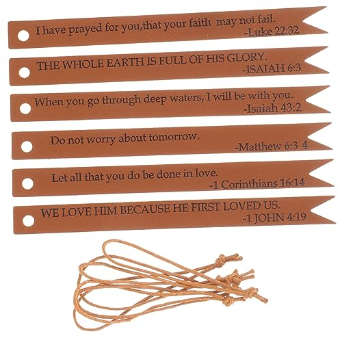 SOLUSTRE 6st Lesezeichen Aus Leder Bibelverse Lesezeichen Graviertes Lesezeichen Inspirierende Lesezeichen Bücher Bibel Lesezeichen Inspirierendes Christliches Geschenk Mann Pu Blattwender