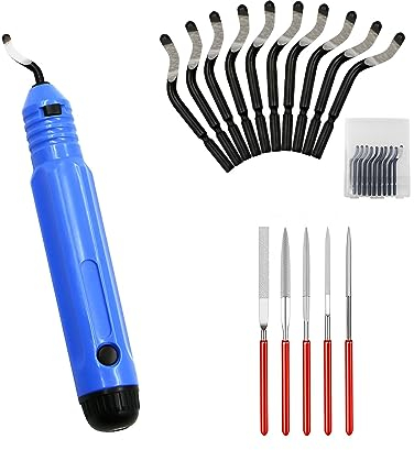 Outil D'Ébavurage, Métal Outil D'ébavurage, Stylo Ébavurage, Lames D'Ébavurage En Metal, Avec 10 Pièce Rotatif Deburr Lames et 5 Limes Diamantées