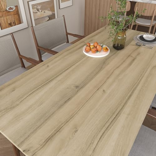 VaryPaper Papel Adhesivo Madera Marrón Claro 40cmx200cm Efecto Madera para Muebles y Encimera de Cocina y Armario