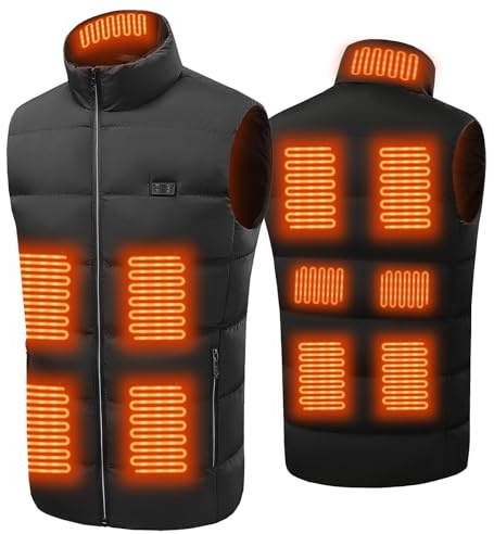Avarmora Gilet Riscaldato Giubbotto con Pile Giubbotto Riscaldato per Uomini Donne con 3 Temperature Regolabili 13 Zone di Riscaldamento Giacca Riscaldabile Elettrica Gilet Riscaldato per Outdoor Sci