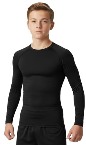 Athletic Sportswear Maillot de Corps Thermique à Manches Longues pour garçons - pour l'école, la Boxe, la Gym, Le Football, la Course à Pied