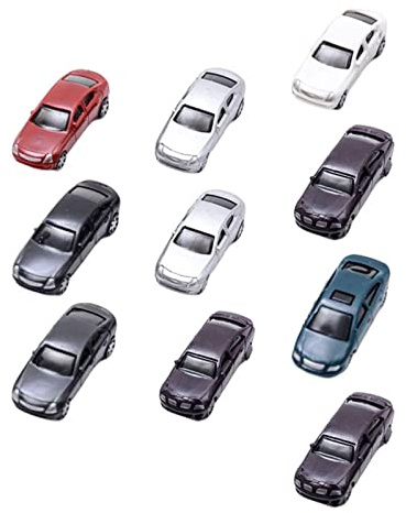 Luwecf Set di 10 Modelli di Auto in Miniatura per Decorazioni Paesaggistiche, 1/200