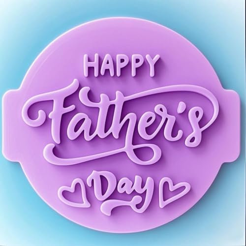 Father’s Day 2pcs Biscuit Cutters Set Father’s Day Special! Exquisite Cookie Molds Set - Ideal for Baking Heartwarming Treats for Embosser/Stamp for Fondant, Icing, Cupcake, Cake, Decoration, Purple