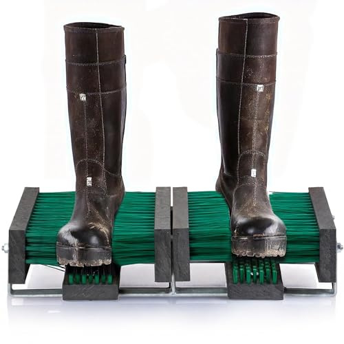 Borstelshop Scopino per scarpe con supporto - Zerbino per esterni - Zerbino per esterni - Scopino per scarpe per con setole - 60x30 cm - Verde