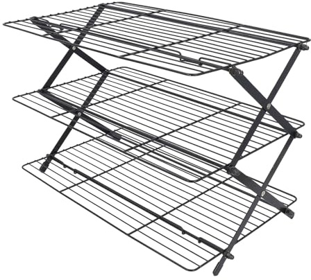 TARSHYRY Estradinas de Enfriamiento Plegables Desmontables de 3 Capas, Rejilla para Enfriar para Hornear Hierro Rectangular para Cocinar una Rejilla para Alambre de Enfriamiento para