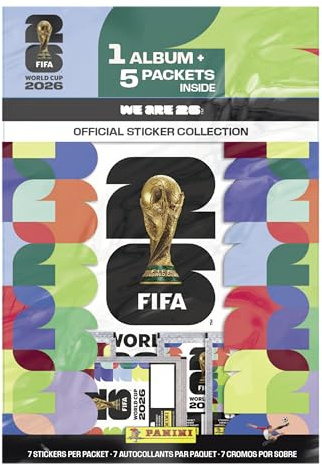 Panini FIFA World Cup 2026 - Starter Bundle - Album ufficiale + 5 pacchetti di figurine - Collezione torneo con licenza