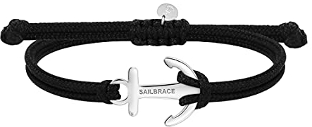 SAILBRACE Armband schwarz ANKER silber
