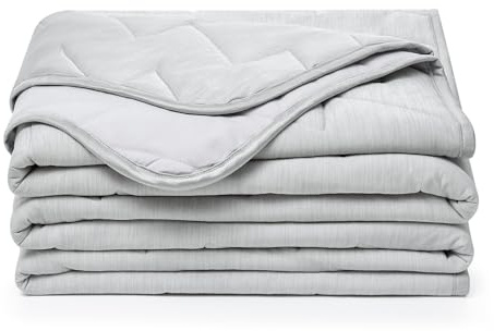 Elegear Cooling Quilt for Night Sweats, Q-Max 0.5 Arc-Chill 3.0 Summer Cool Fiber Blanket for Hot Sleeper, Sofa and Adult, Comfort, Anti-caking, Single/Queen Size Bed, V-tack Quilting, 150x200cm, Gray