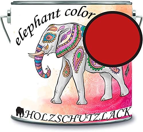 Träskyddslack, trälasyr väderbeständigt långsiktigt skydd väderskyddsfärg träskyddsfärg RAL 3020 trafikröd // elephant color
