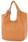 modamoda de T227 Damen Shopper Schultertasche Leder Large handmade in Italy, Farbe:Cognac