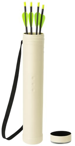 Drake Pfeilröhre ausziehbar – Pfeilköcher aus robustem Kunststoff mit Tragegurt – Pfeile sicher aufbewahren und transportieren – Bogensport Zubehör für Recurve- und Langbogen (Farbe: Weiß)