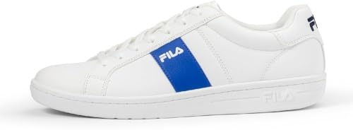FILA Herren Crosscourt LINE Sneaker, White-Prime Blue, 44 EU Weit