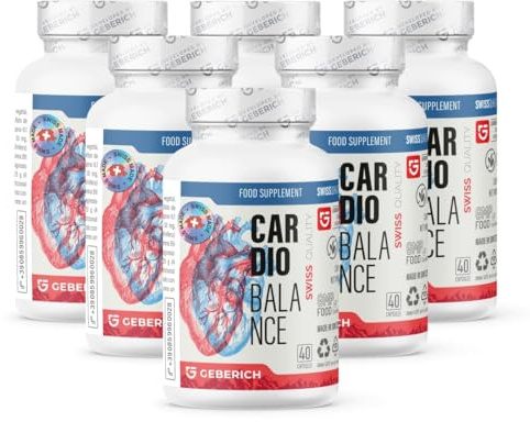 (6 pacchi) Capsule Cardiobalance | Salute del Cuore | Estratto Mirtillo Rosso 450mg + Coenzima Q10 + L-Arginina | Formula Cardiovascolare con Vitamina B1, B6, B9, Magnesio | 40 Capsule