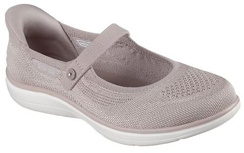 Skechers Chaussures Plates Mary Jane pour Femme, Taupe, 39 EU