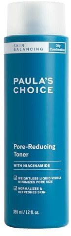 Paula’s Choice SKIN BALANCING Ansiktsvatten - Minimera Porerna & Bekämpar Akne och Pormaskar - Balanserar huden med Niacinamid - Blandad till Fet Hud - 355 ml