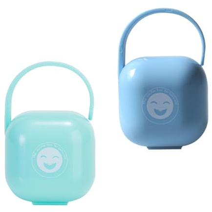 BAZEITFLOW Estuche para Guardar Chupetes de Silicona para Ñiño Asa, Caja Portátil de Plástico Pp para 2 Unidades, Protección contra Polvo y Golpes Adecuado Color Aleatorio Estilo Aleatorio