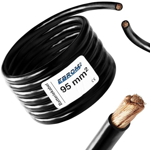 Câble de batterie H07V-K 95mm² - Câble de batterie 99,9 % cuivre OFC - Coupe au mètre selon vos souhaits