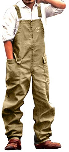 Minetom Herren Jeans Latzhose Overall Arbeitshosen Lange Jeanshose Retro Denim Arbeitslatzhose Jumpsuit Multifunktion Hose Arbeitskleidung Loose Fit B Grün L