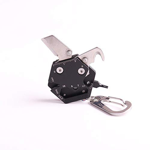 Mini Couteau Carte Outil Multifonction,EDC Outil Kit Porte-clés,Bouteille Ouvre Carte En Acier Inoxydable Carte Clé Clé Hexagonale (Noir)