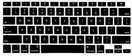 MiNGFi Engelska QWERTY Silikon tangentbordsskydd för MacBook Air 13 Touch ID model M1 A2337 A2179 (2020+) US/ANSI tangentbordslayouten - Svart