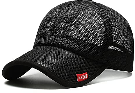 Summer Mesh Baseball Cap for Men Women Trucker Mesh Hat Baseball Hats Outdoor Sports Running hat (202246*Black)