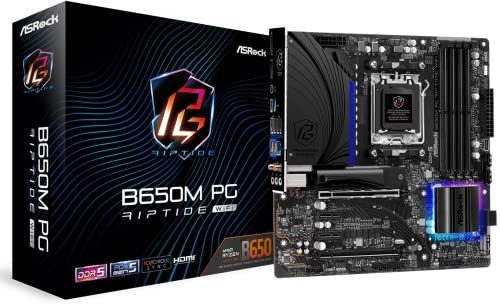 ASRock B650M PG Riptide WiFi AMD Socket AM5 Ryzen 7000 Series Processors Motherboard