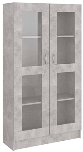 vidaXL Vitrinenschrank Betongrau 82,5x30,5x150 cm Holzwerkstoff