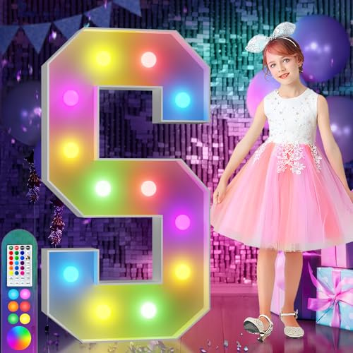 imprsv 4FT Colorful Marquee Letters S, 18 Colors Large Light up Letters Alphabet Sign with Remote, Large Marry Me Sign, Birthday Party Decorations Anniversary Wedding Decoration