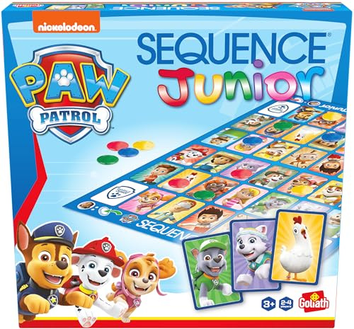 SEQUENCE Junior - Edition Pat'Patrouille - Jeu de Société pour Enfants dès 3 Ans - Version Cartes Images pour Les Petits avec Personnage Pat Patrouille - Jeu de Stratégie Famille - De 2 à 4 Joueurs
