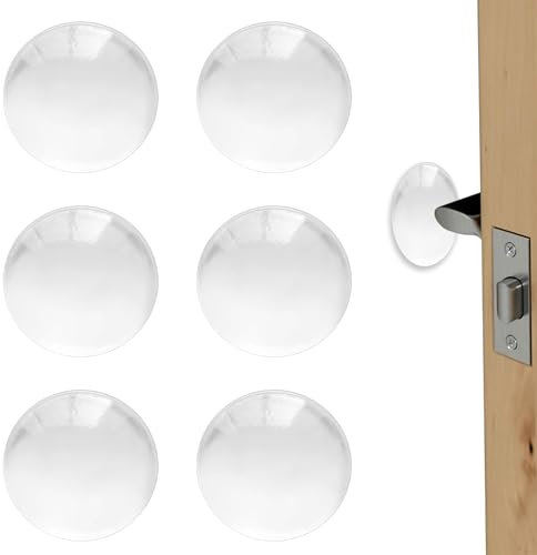 YIZWINS 6pcs Tope Puerta Adhesivo 40 x 8 mm, Lagrimas Silicona Adhesivas, Protector Puertas, Tope de Puerta de Pared, Tope de Goma, para Vidrio, Puertas, Gabinetes Cajones y Protectores de Muebles
