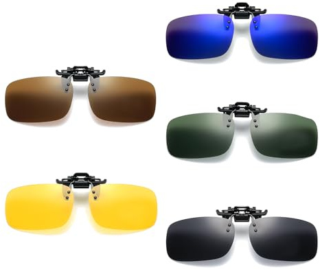 Niaciswe Clip para Gafas Polarizadas 5 Piezas Clip Gafas de Sol Polarizadas Lentes Gafas de Sol con Clip Polarizadas Clip para Gafas para Sol Clip de Gafas Polarizadas Gafas Sol Clip para Conducción