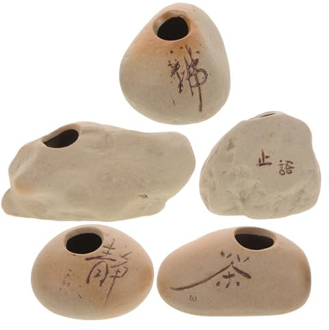 BESPORTBLE 5pcs Ceramic Aquatic Plant Holder for Fish Tank Aquarium Decor Pot for Freshwater and Saltwater Plants for Aquatic Plant Growth and Fish Tank Supplies
