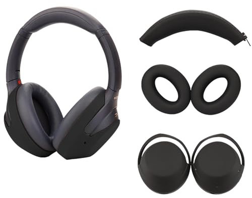 umvowuxa Set di 3 custodie compatibili con cuffie Sony WH-1000XM4, copriauricolari, copertura per archetto, accessori per cuffie in morbido silicone (nero)