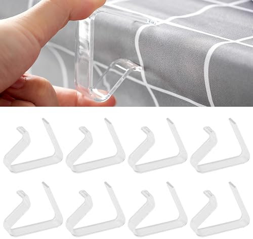 Yingjie 8pcs Tablecloth Clips,Clear Picnic Tablecloth Clips,Windproof Picnic Table Cloth Clip,Indoor Outdoor table Cover Clip,For Christmas,Family Wedding Party,Home,Indoor And Outdoor Camping