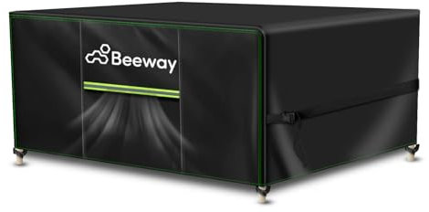 BEEWAY Garden Furniture Cover With Air Vent, Waterproof Patio Rattan Sofa Table Chair Set Cover - 420D Oxford Fabric, Windproof - Rectangular 183 x 122 x 72cm