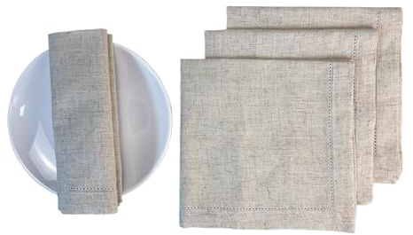 Tygservetter set med 6 bomull linne tvättbara återanvändbara med hålsöm servetter tyg bordstabletter bordsdekoration för fester jul födelsedag bröllop kök (grå, 35 x 50 cm)