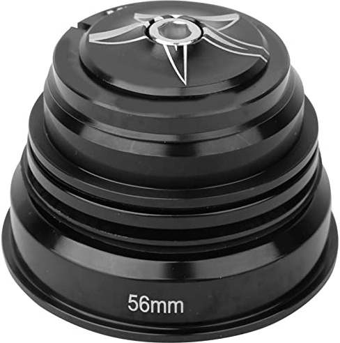 Serie sterzo per bici in lega di alluminio da 44mm 56mm, sostituzione stelo forcella anteriore bicicletta, set serie sterzo leggera e resistente con tappo antipolvere, per tubo (Nero 44/56MM)