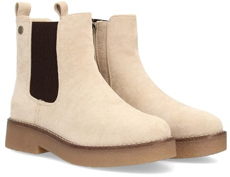 shoes&blues.es Botin Estilo Chelsea para Mujer, con Cana Baja y Diseno con Elasticos Laterales de Canale y Cremallera Interior. Ideal Temporada Otono Invierno.