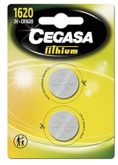 CEGASA CR1620 - Pack 2 Pilas botón Litio, Color Verde